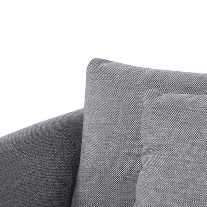 Four-Seater Fabric Sofa - Graphite Grey and Natural Legs