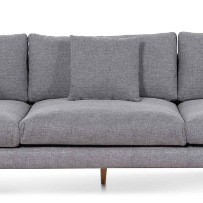 Four-Seater Fabric Sofa - Graphite Grey and Natural Legs