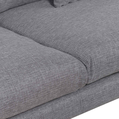 Four-Seater Fabric Sofa - Graphite Grey and Natural Legs