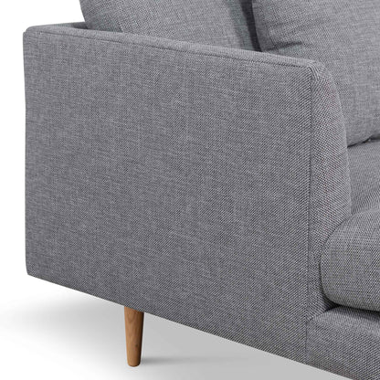 Four-Seater Fabric Sofa - Graphite Grey and Natural Legs