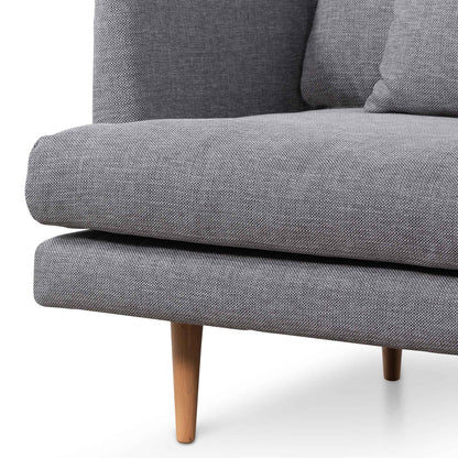 Four-Seater Fabric Sofa - Graphite Grey and Natural Legs