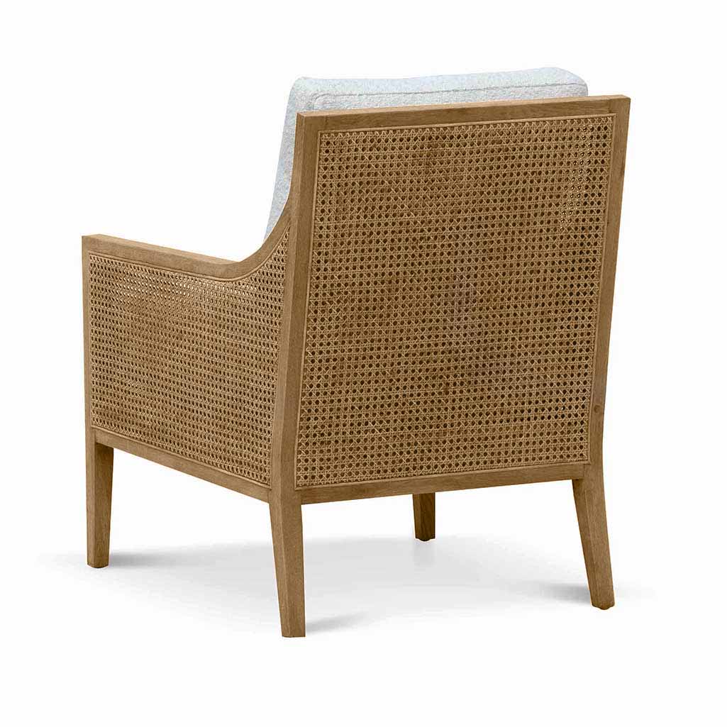 Ivory White Boucle Rattan Arm Chair