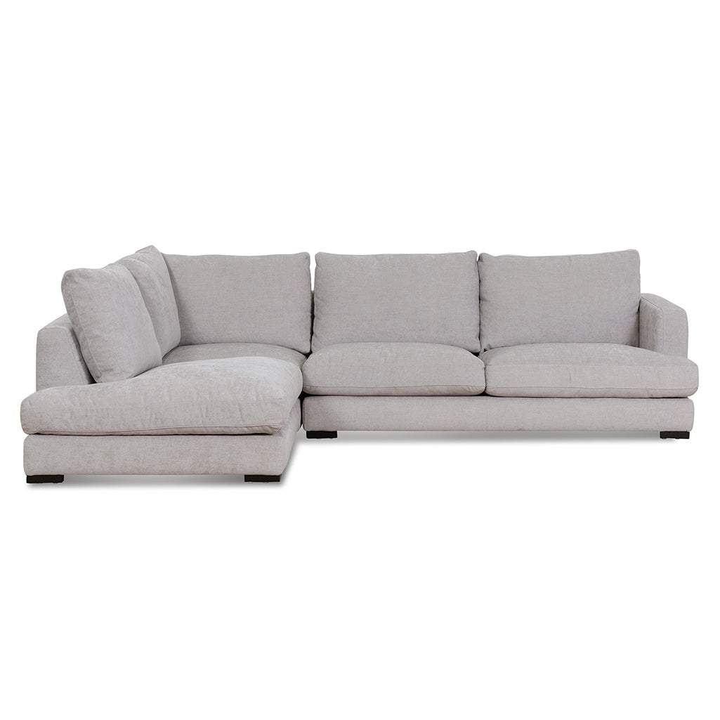 Four-Seater Fabric Left Chaise Sofa - Oyster Beige