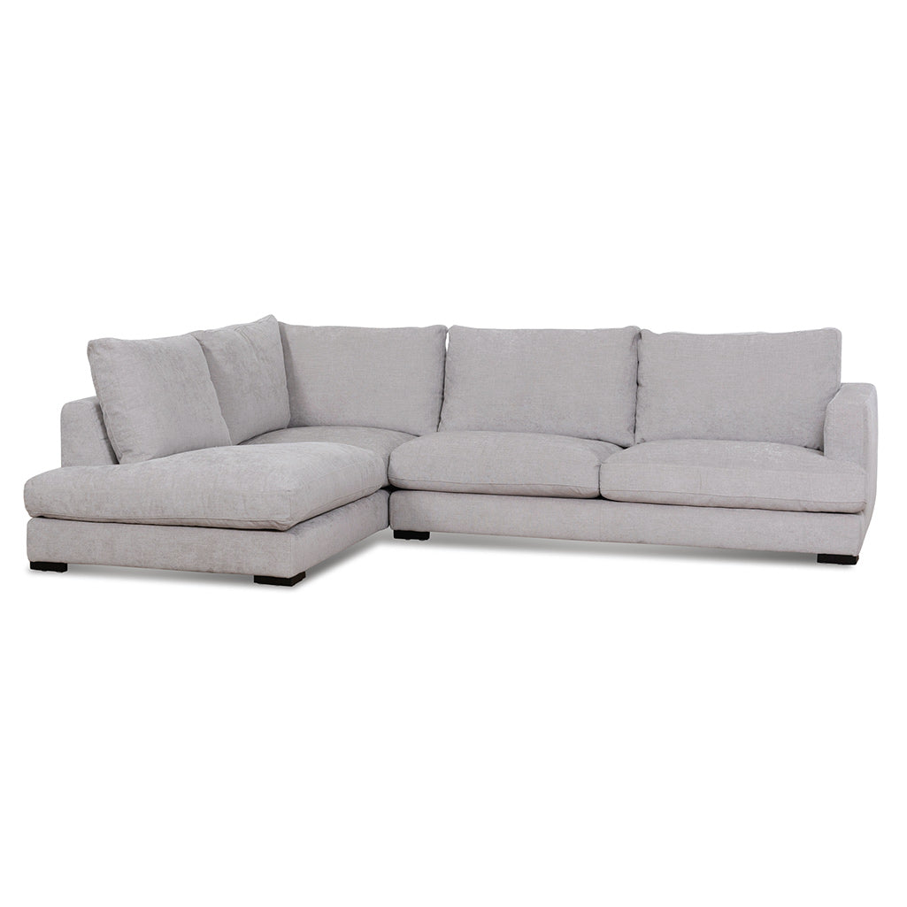 Four-Seater Fabric Left Chaise Sofa - Oyster Beige