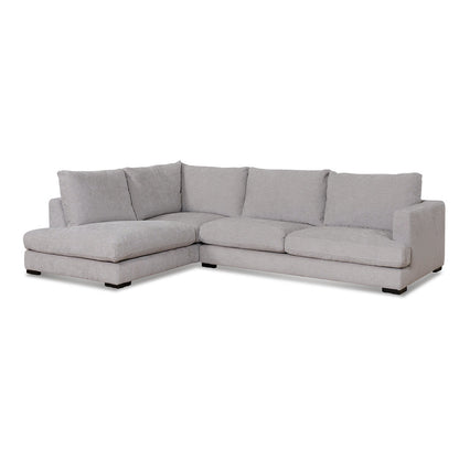 Four-Seater Fabric Left Chaise Sofa - Oyster Beige