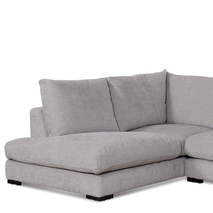 Four-Seater Fabric Left Chaise Sofa - Oyster Beige