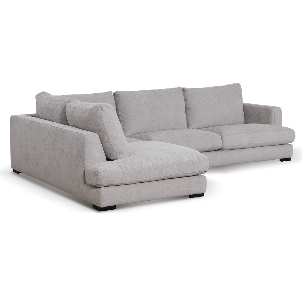 Four-Seater Fabric Left Chaise Sofa - Oyster Beige