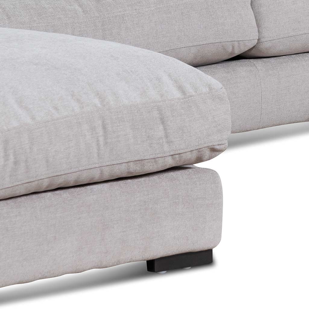 Four-Seater Fabric Left Chaise Sofa - Oyster Beige