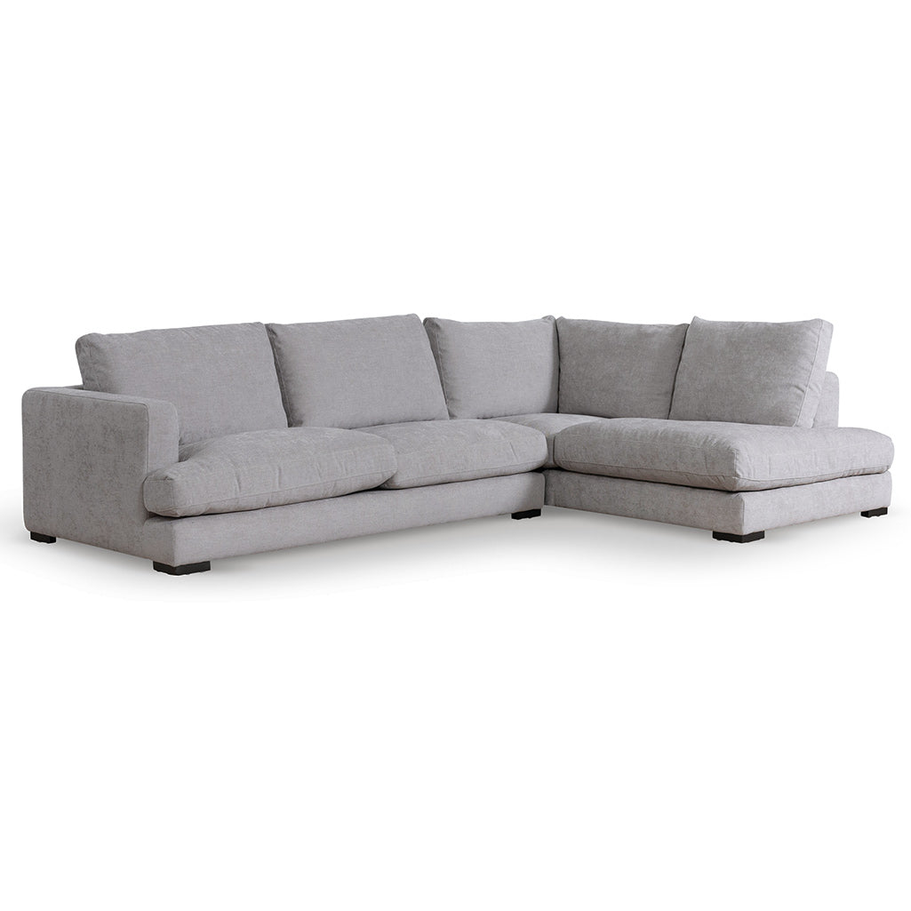 Four-Seater Fabric Right Chaise Sofa - Oyster Beige