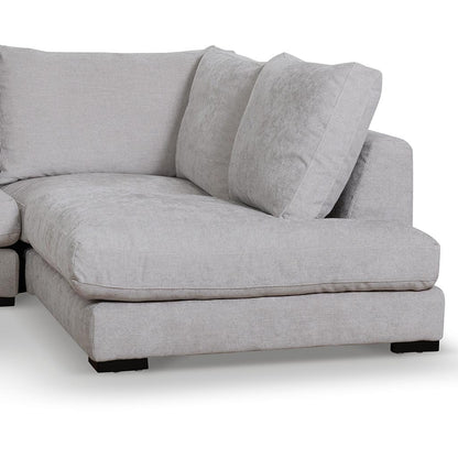 Four-Seater Fabric Right Chaise Sofa - Oyster Beige