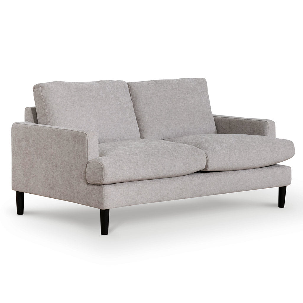 Two-Seater Fabric Sofa - Oyster Beige and Black Leg