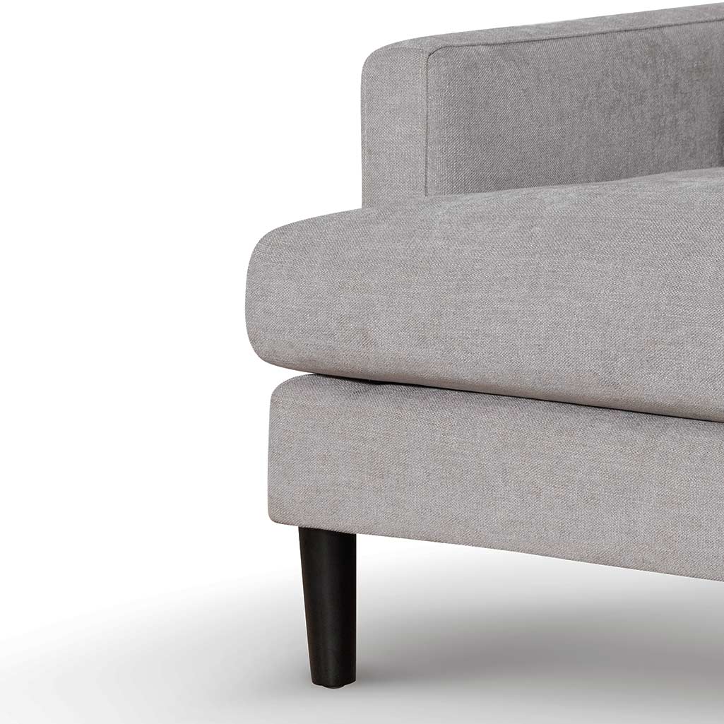 Two-Seater Fabric Sofa - Oyster Beige and Black Leg