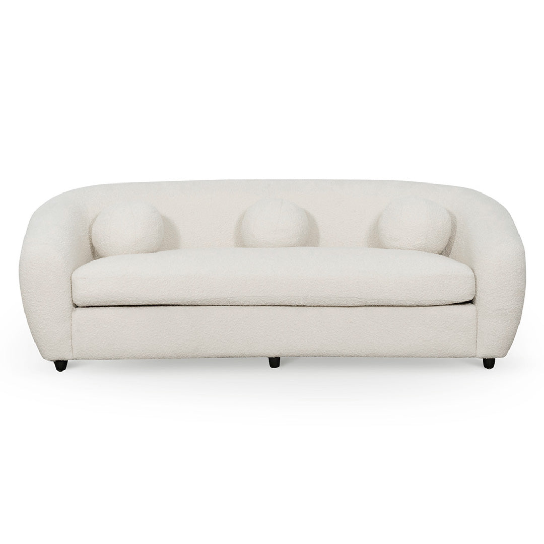 Three-Seater Sofa - Ivory White Boucle