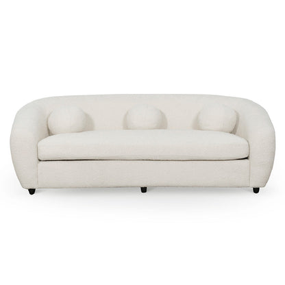 Three-Seater Sofa - Ivory White Boucle