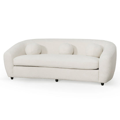 Three-Seater Sofa - Ivory White Boucle