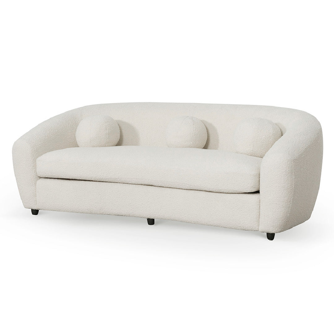 Three-Seater Sofa - Ivory White Boucle