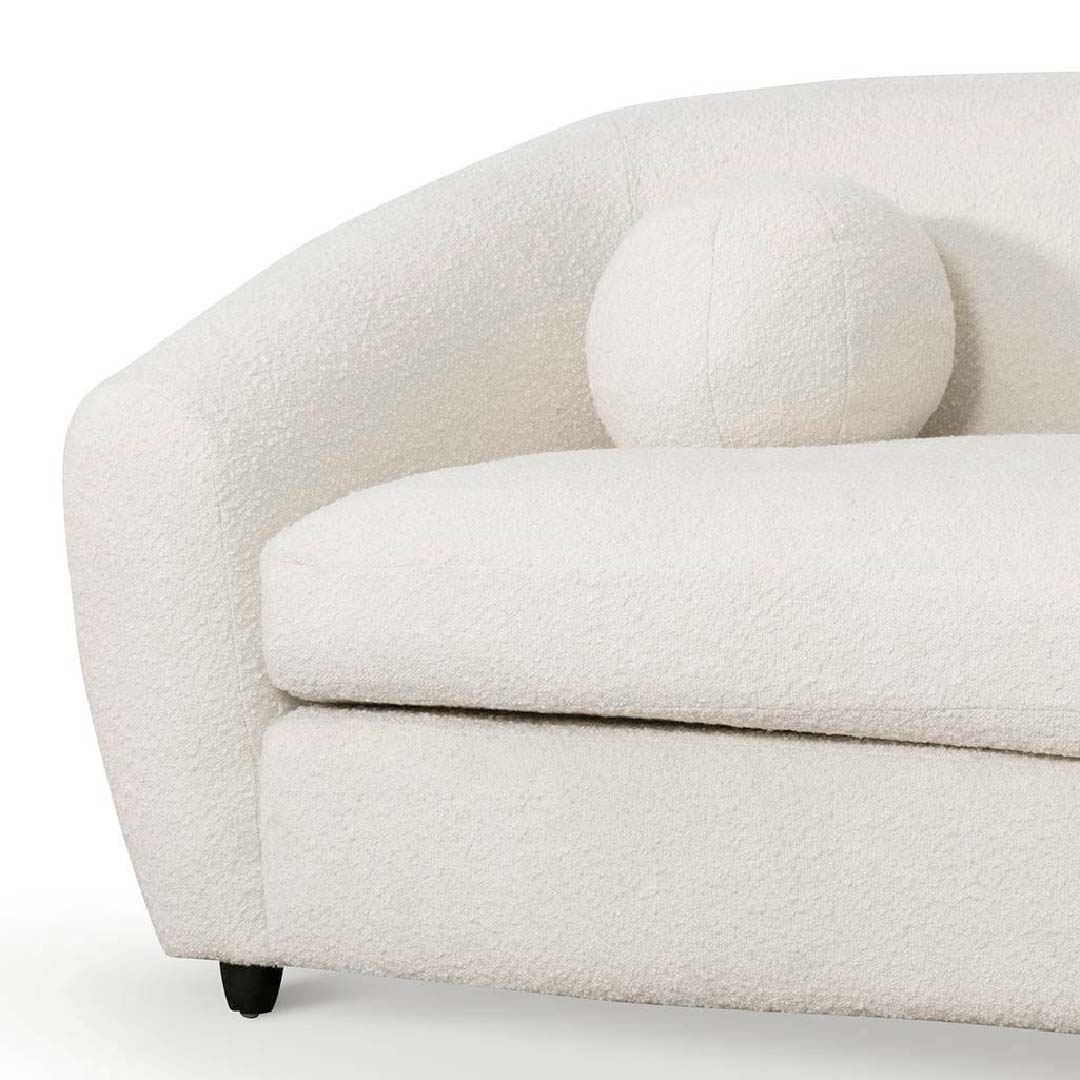 Three-Seater Sofa - Ivory White Boucle