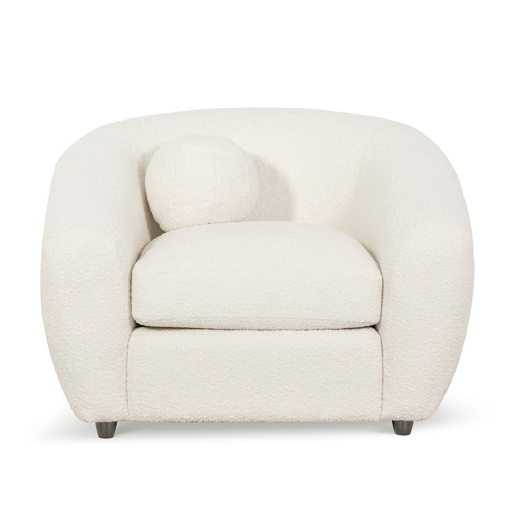 Ivory White Boucle Armchair