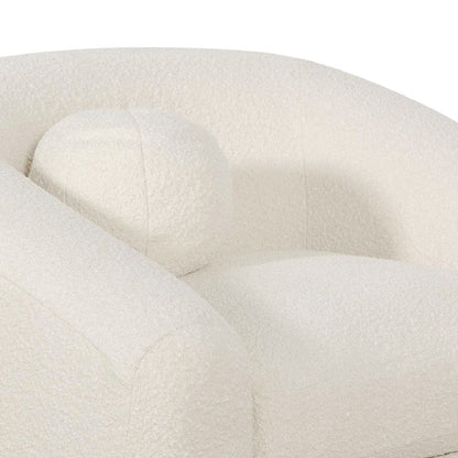 Ivory White Boucle Armchair