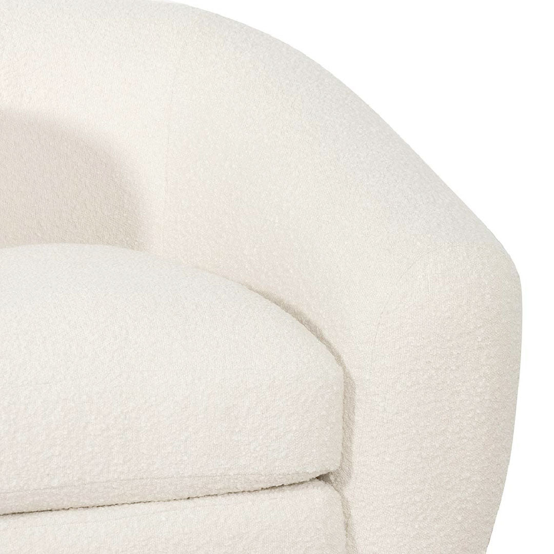 Ivory White Boucle Armchair