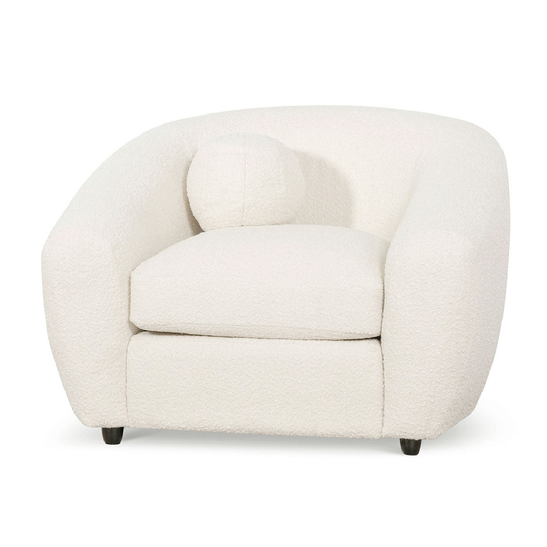 Ivory White Boucle Armchair