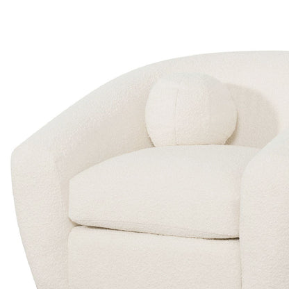 Ivory White Boucle Armchair