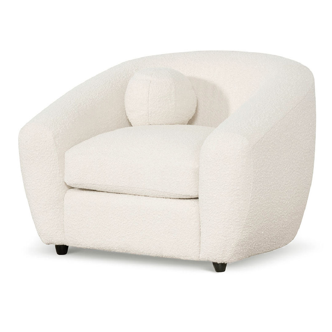 Ivory White Boucle Armchair