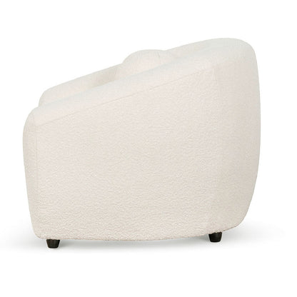 Ivory White Boucle Armchair