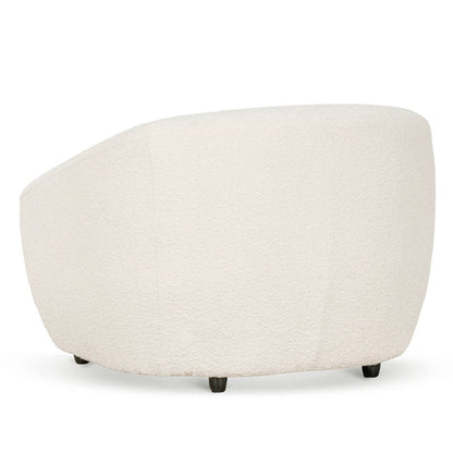 Ivory White Boucle Armchair