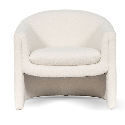 Ivory White Boucle Armchair