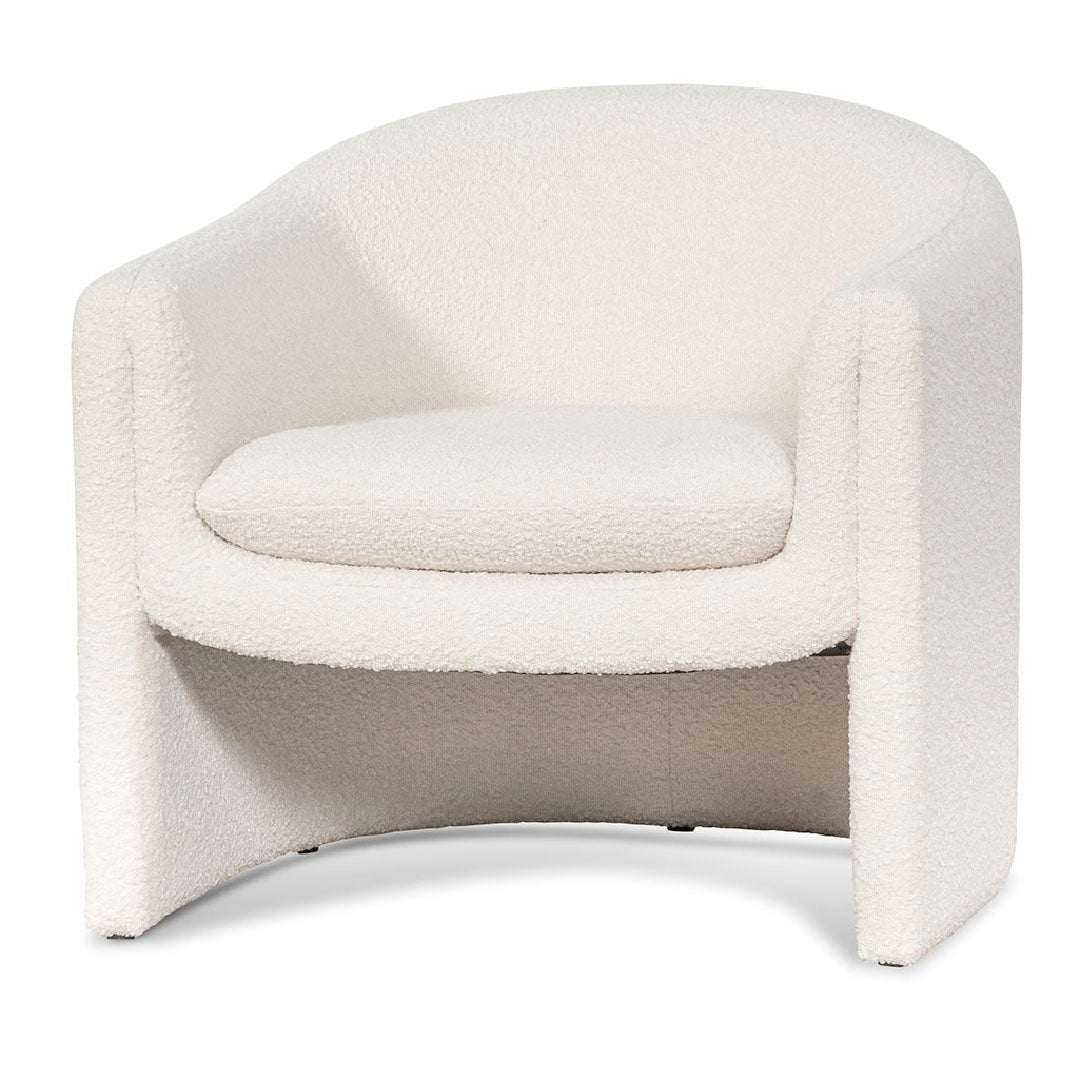 Ivory White Boucle Armchair