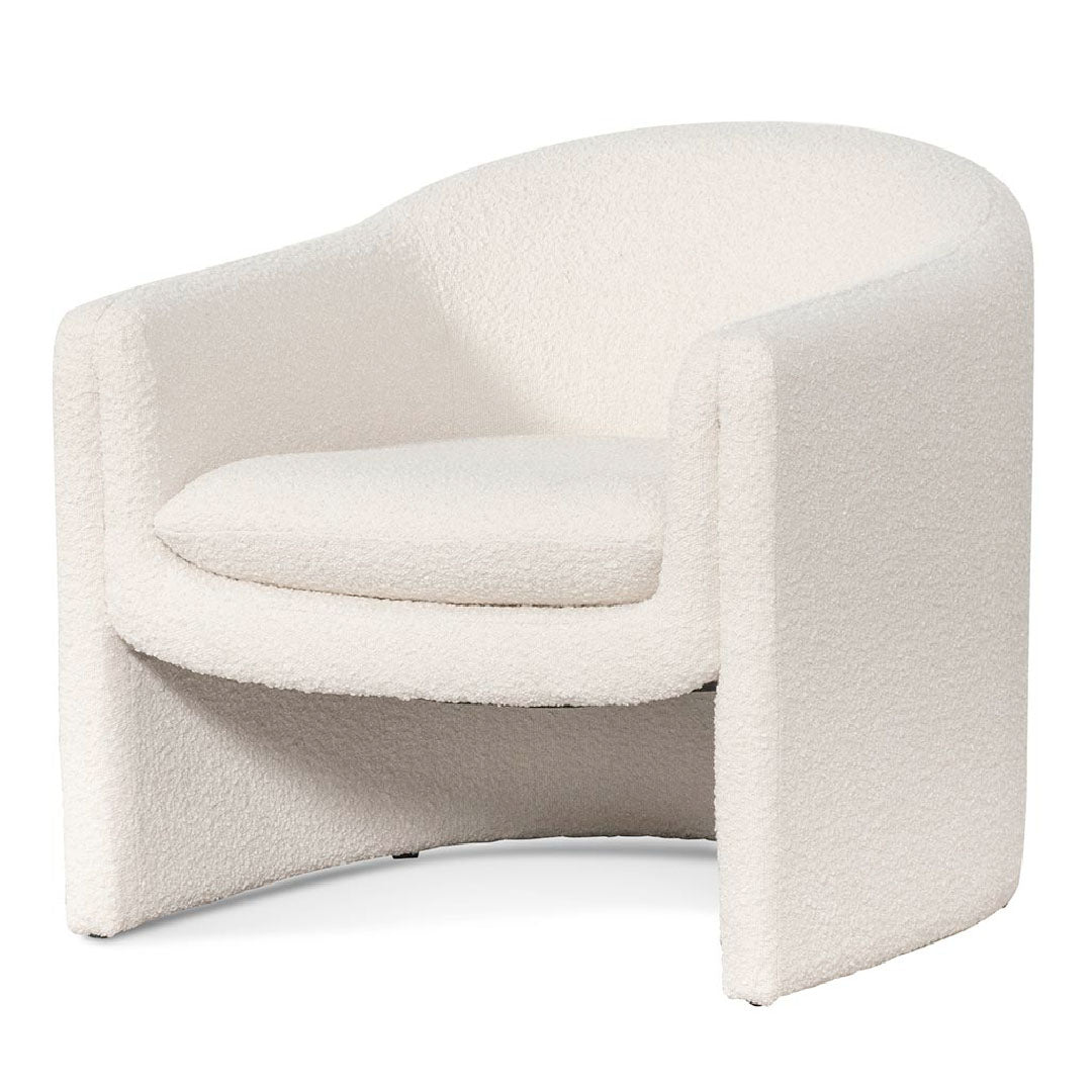 Ivory White Boucle Armchair