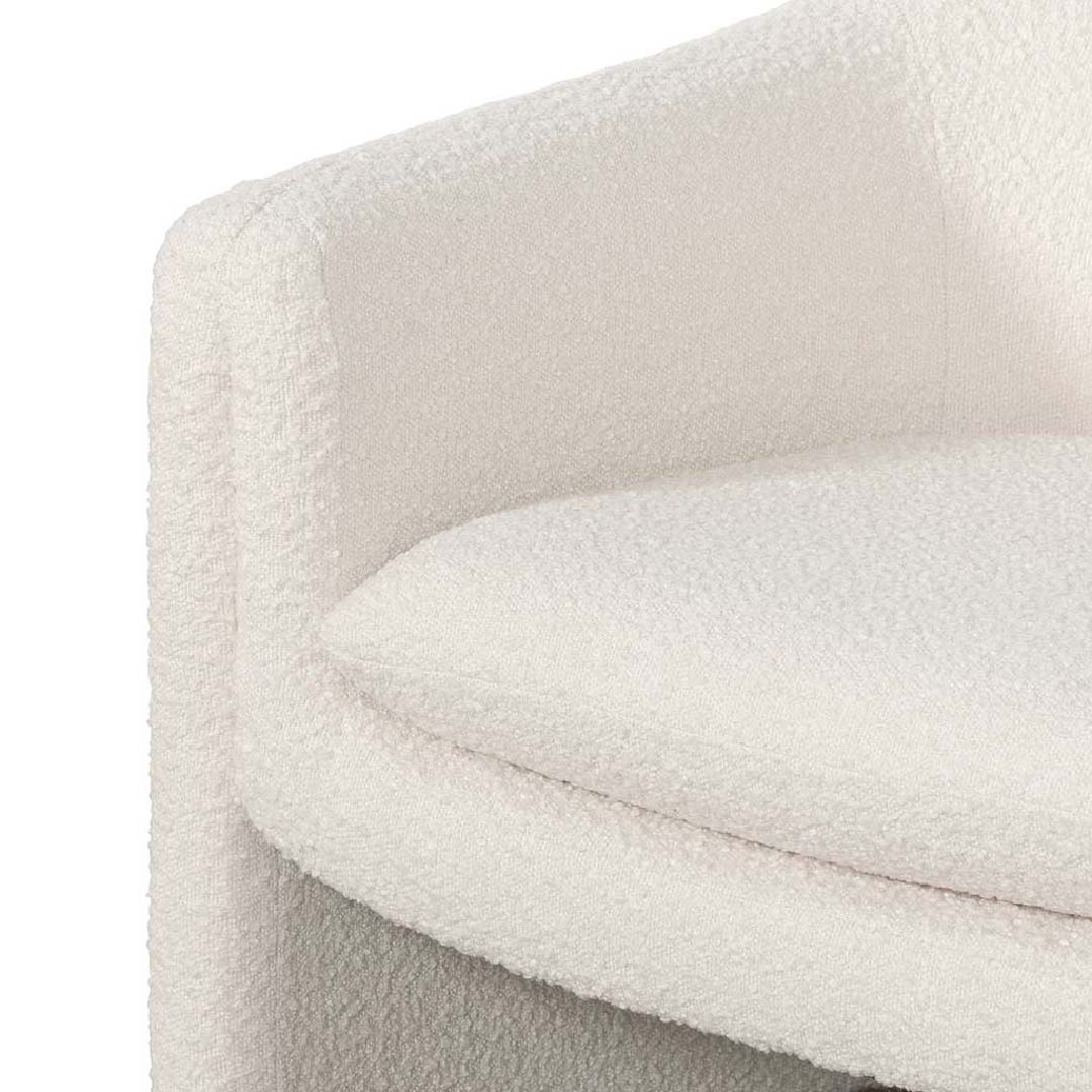 Ivory White Boucle Armchair