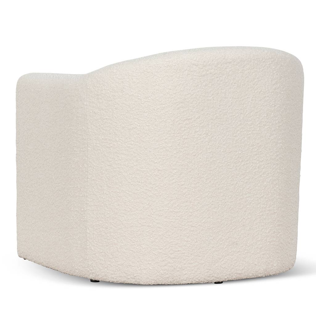 Ivory White Boucle Armchair