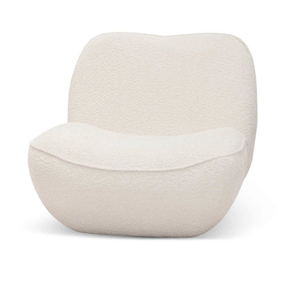 Ivory White Boucle Lounge Chair