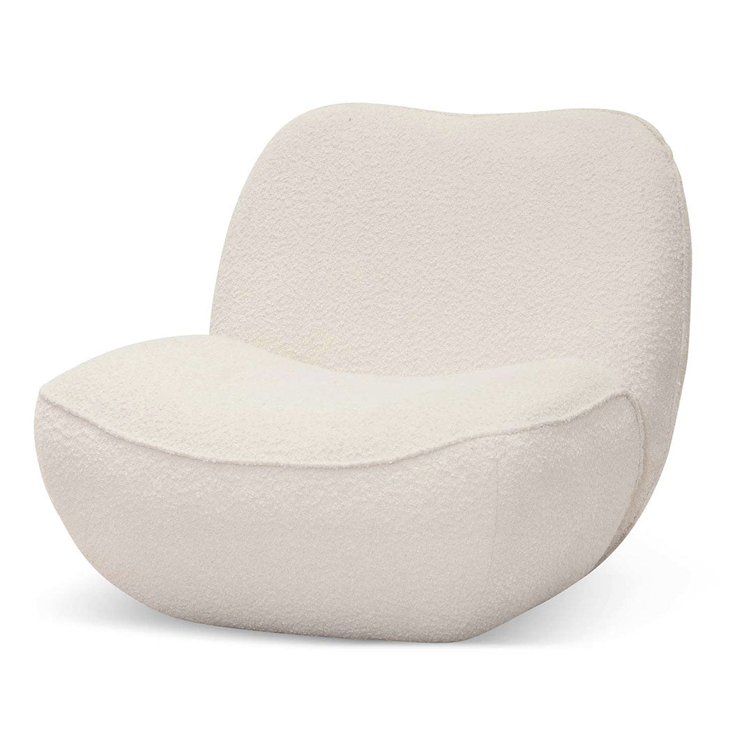 Ivory White Boucle Lounge Chair