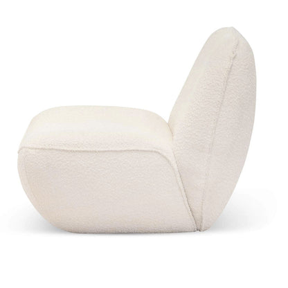 Ivory White Boucle Lounge Chair