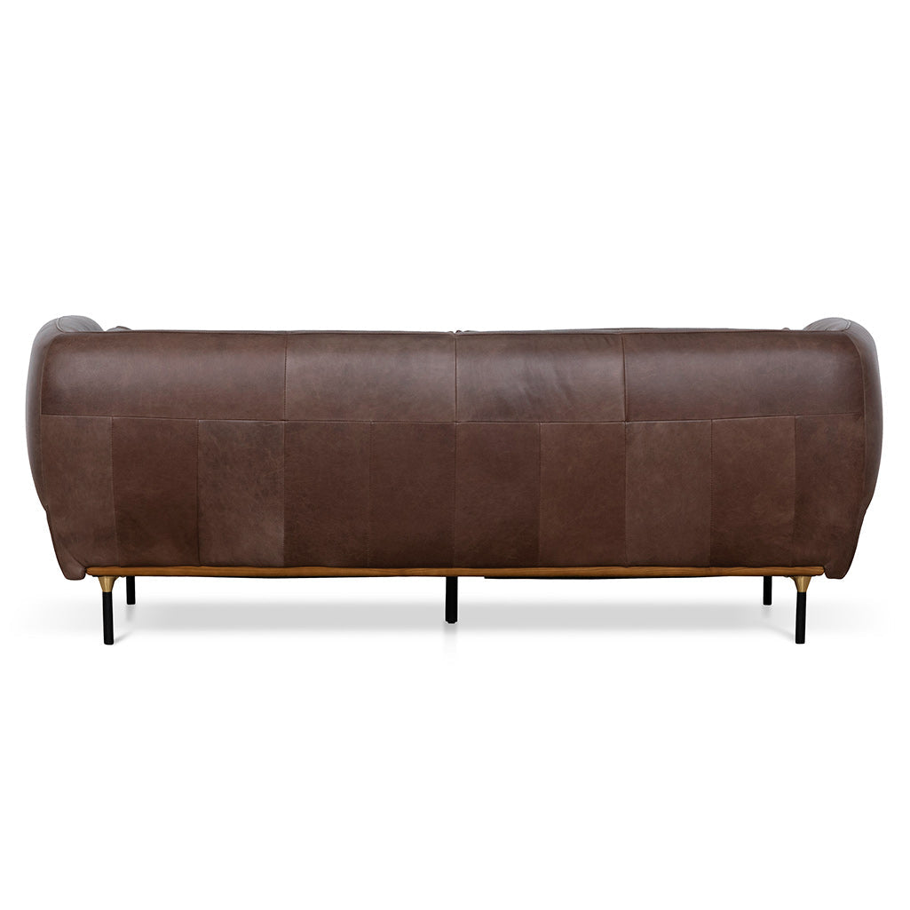 Three-Seater Sofa - Dark Brown Leather