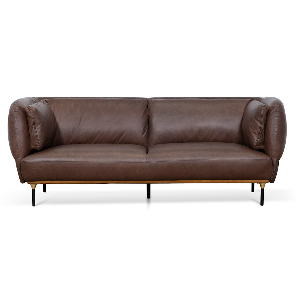 Three-Seater Sofa - Dark Brown Leather