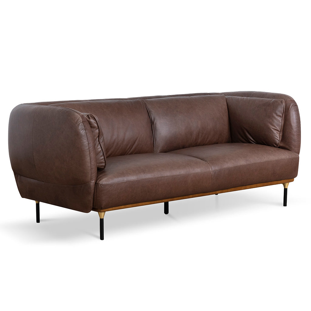 Three-Seater Sofa - Dark Brown Leather