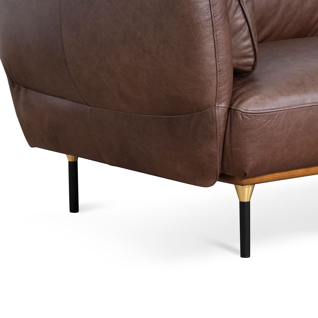 Three-Seater Sofa - Dark Brown Leather