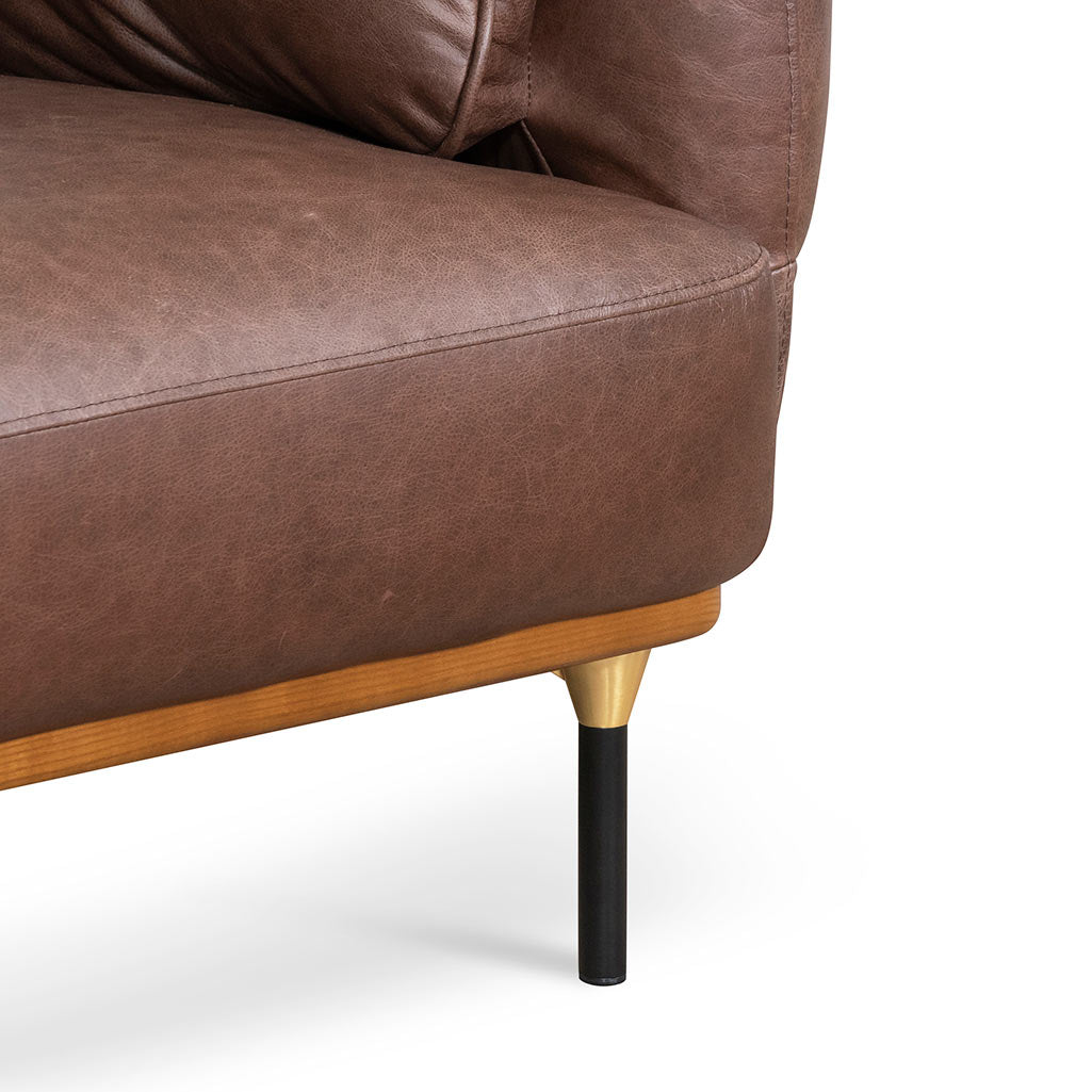 Three-Seater Sofa - Dark Brown Leather