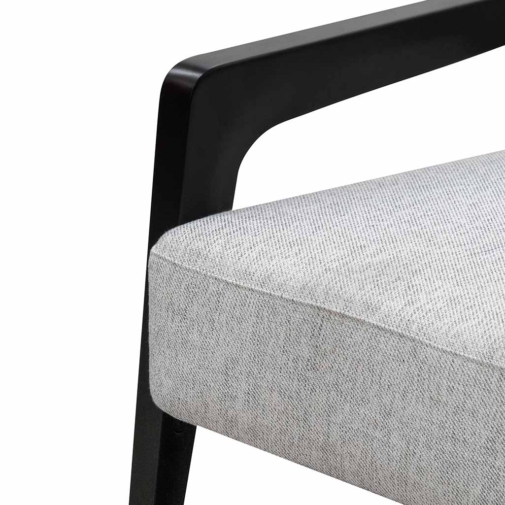 Silver Grey Fabric Lounge Chair