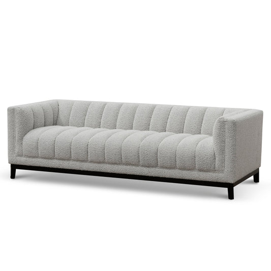 Three-Seater Sofa - Light Grey Boucle