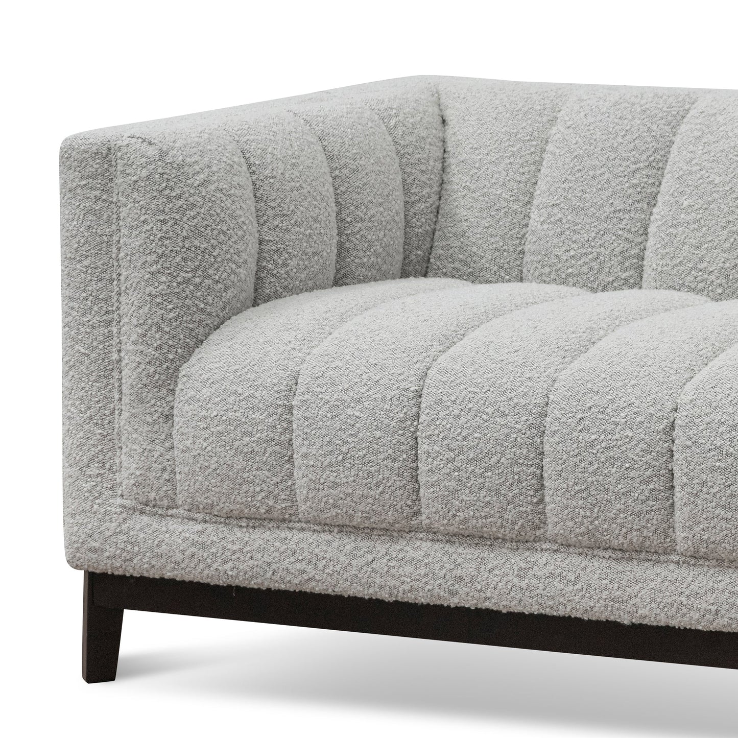 Three-Seater Sofa - Light Grey Boucle