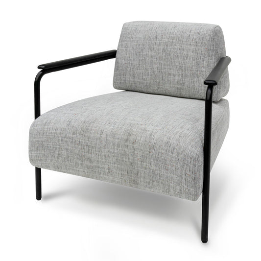 Black Legs Light Spec Grey Fabric Armchair