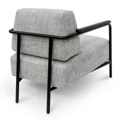 Black Legs Light Spec Grey Fabric Armchair