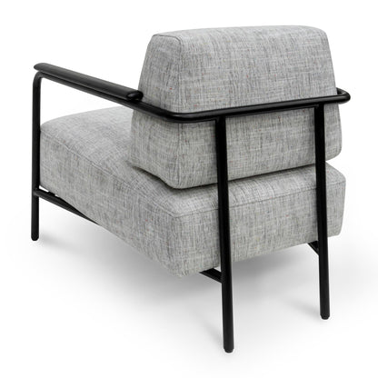 Black Legs Light Spec Grey Fabric Armchair