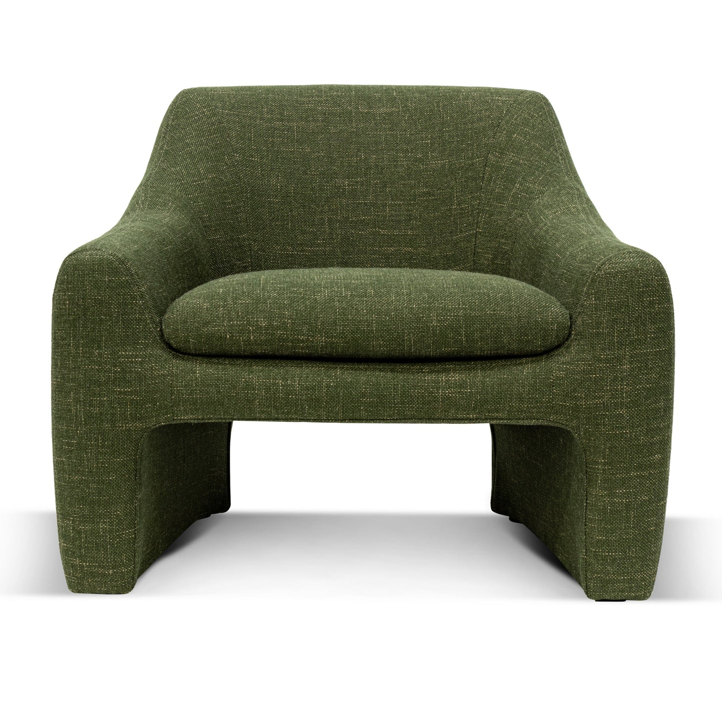 Khaki Green Fabric Armchair