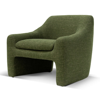 Khaki Green Fabric Armchair